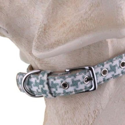 犬首輪 千鳥格子柄太幅犬用首輪