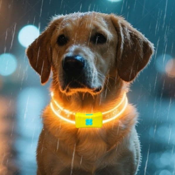 犬首輪 USB充電式 夜間安全 7色発光犬首輪