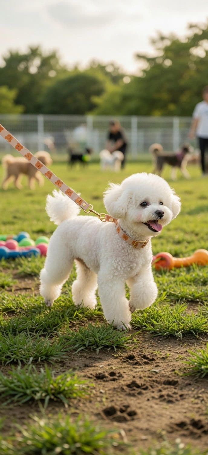 犬首輪 可愛いくま柄金具付き犬首輪とリードセット
